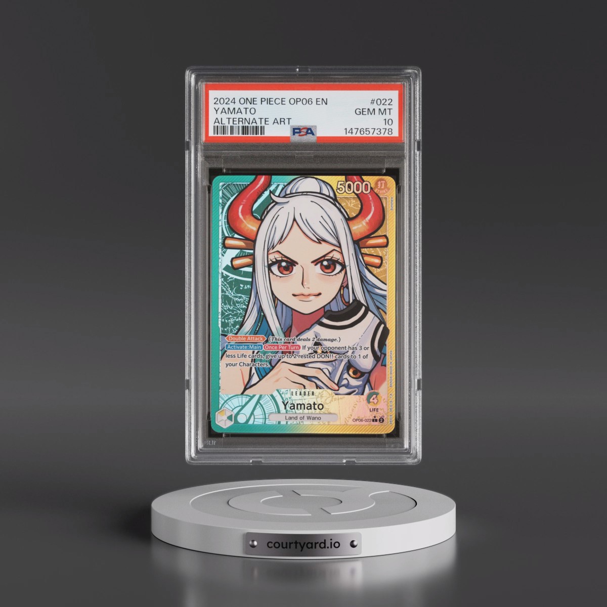 2024 One Piece OP06-Wings of the Captain #022 Yamato - Alternate Art (PSA 10 GEM MINT)