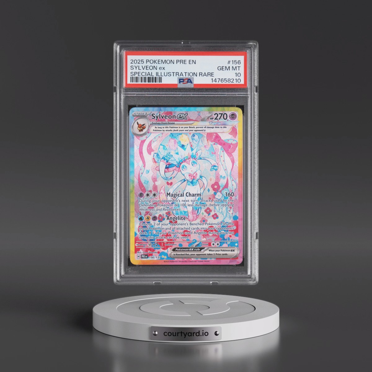 2025 Pokémon Pre EN-Prismatic Evolutions #156 Sylveon EX - Holo Special Illustration Rare (PSA 10 GEM MINT)