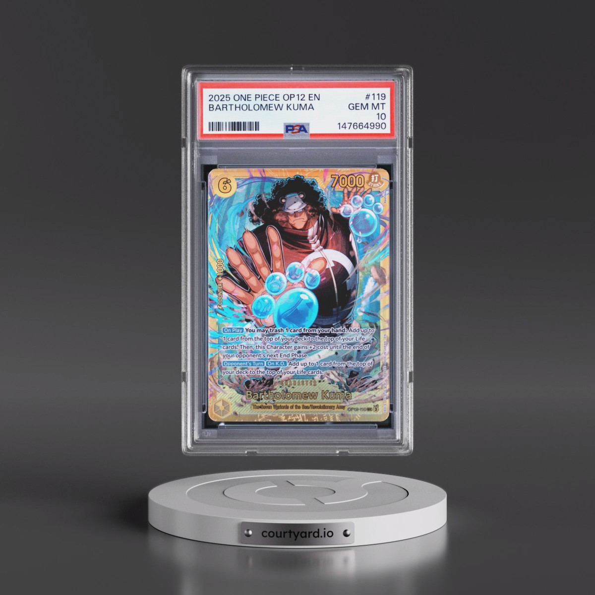 2025 One Piece OP12-Legacy of the Master #119 Bartholomew Kuma (PSA 10 GEM MINT)