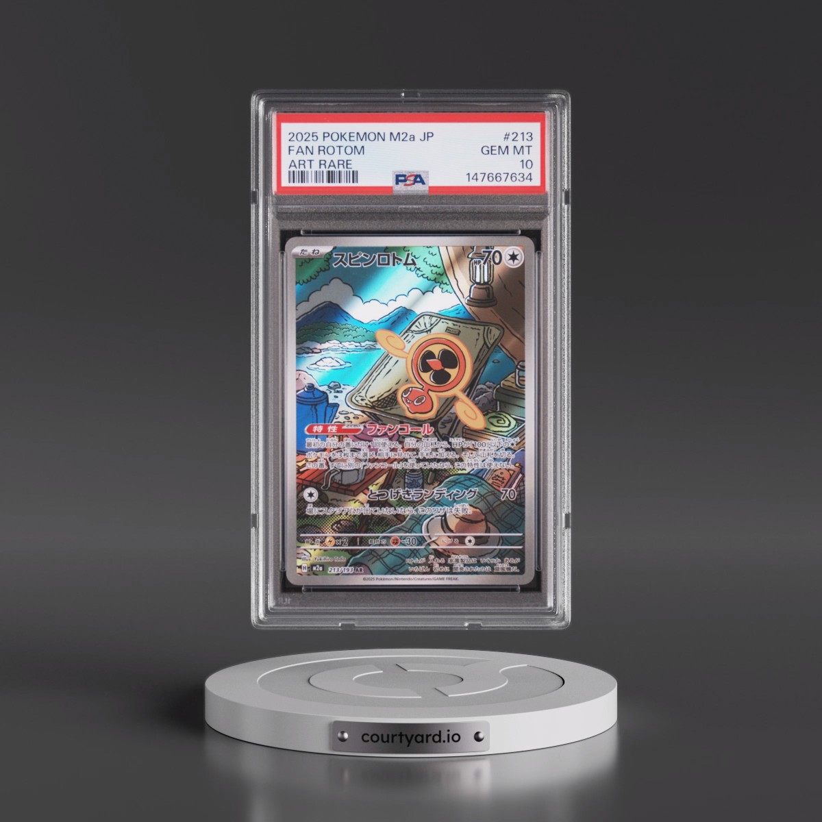 2025 Pokémon M2a-Mega Dream EX #213 Fan Rotom - Art Rare (PSA 10 GEM MINT)