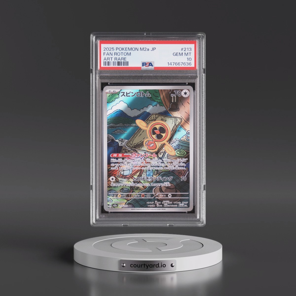 2025 Pokémon M2a-Mega Dream EX #213 Fan Rotom - Art Rare (PSA 10 GEM MINT)