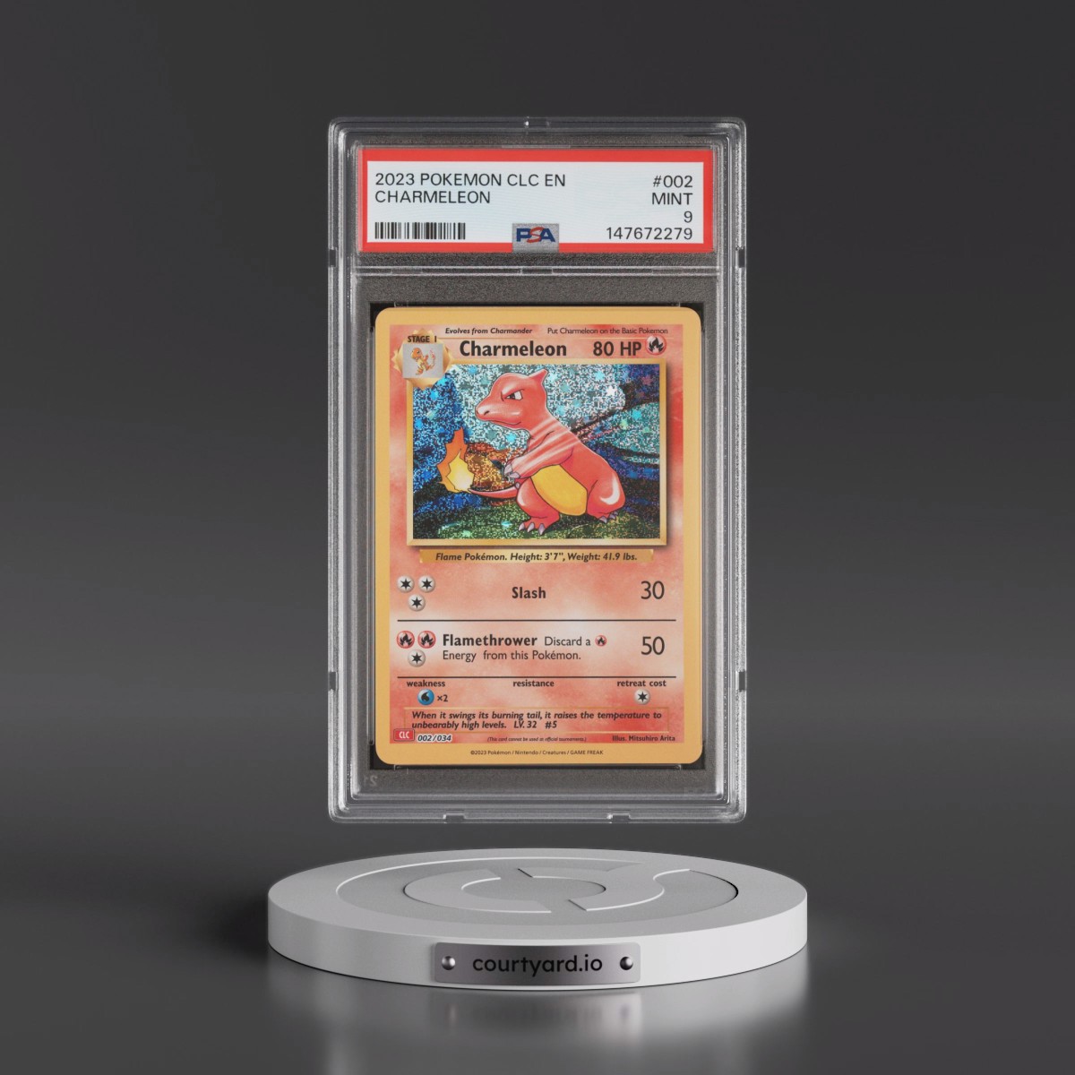 2023 Pokémon Clc-Trading Card Game Classic Charizard & HO-Oh EX Deck #002 Charmeleon (PSA 9 MINT)