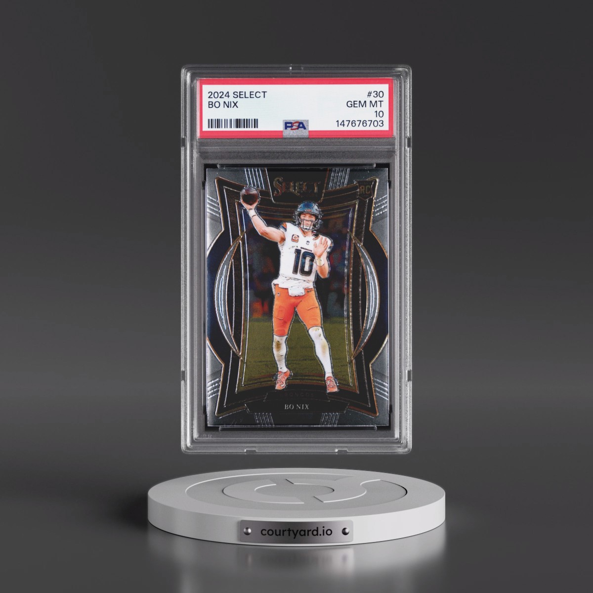 2024 Panini Select #30 Bo Nix (PSA 10 GEM MINT)