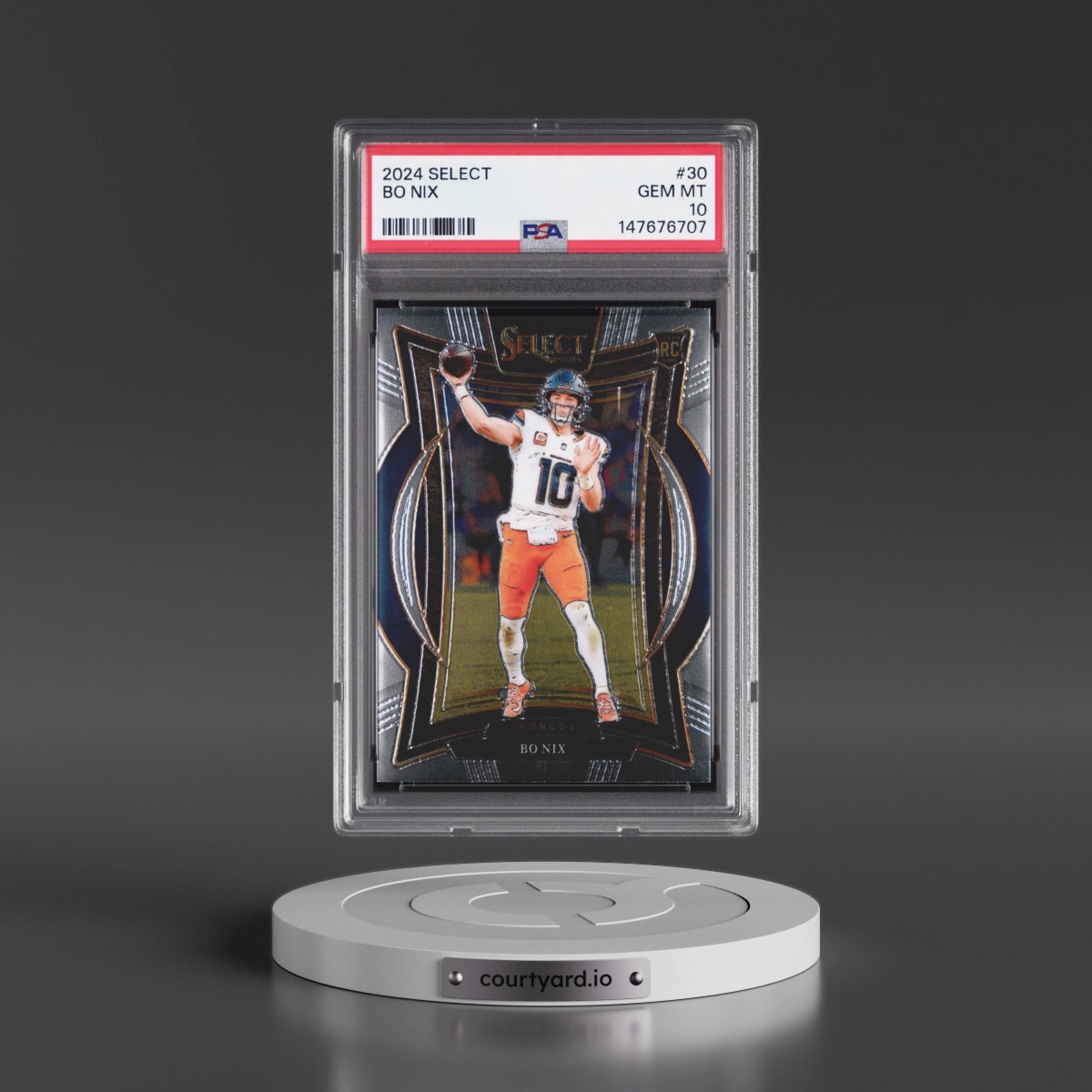 2024 Panini Select #30 Bo Nix (PSA 10 GEM MINT)