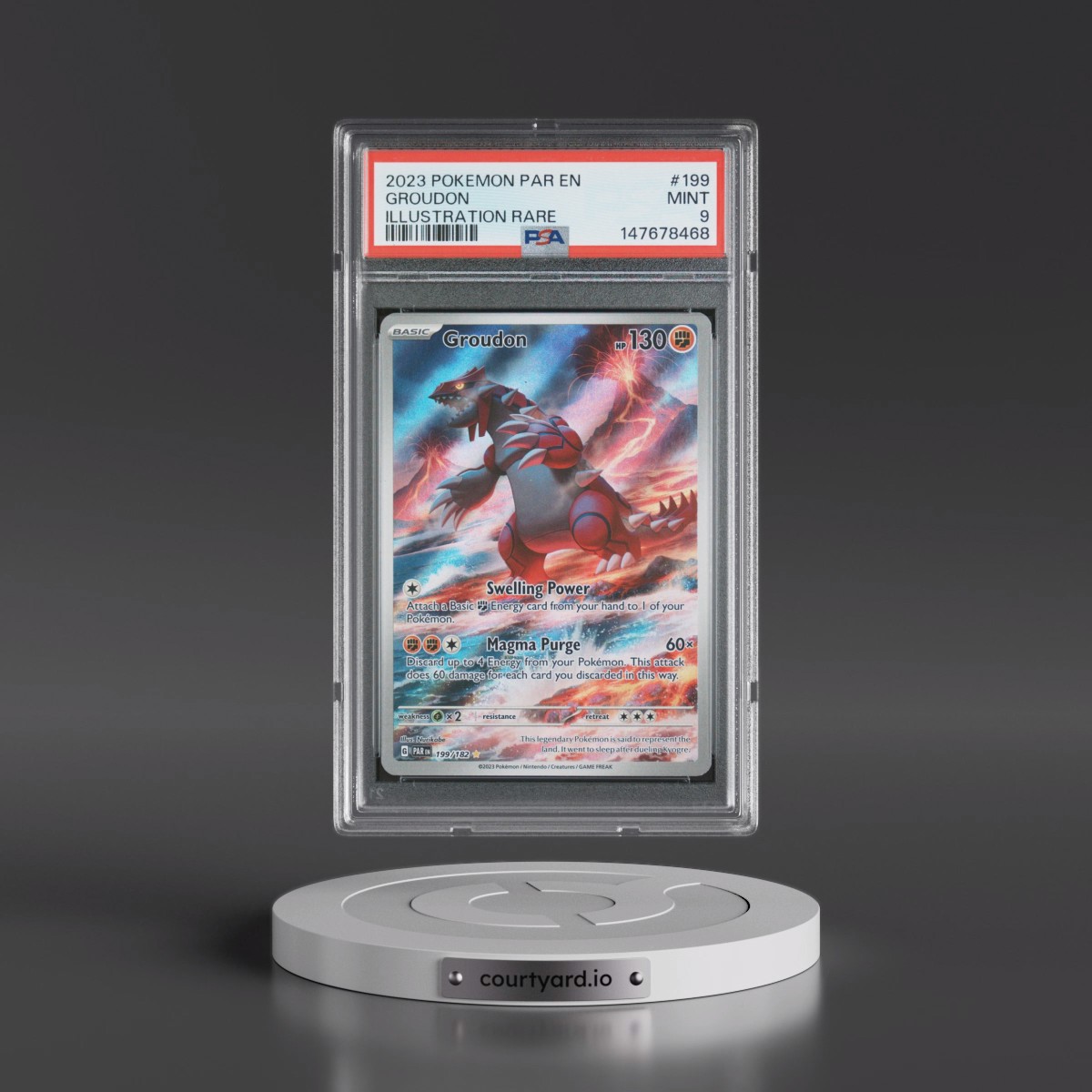 2023 Pokémon Par EN-Paradox Rift #199 Groudon - Illustration Rare (PSA 9 MINT)
