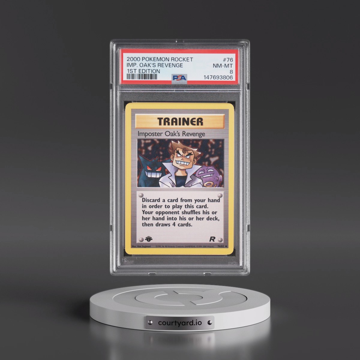 2000 Pokémon Rocket #76 Imposter Oak's Revenge - 1st Edition (PSA 8 NM-MT)