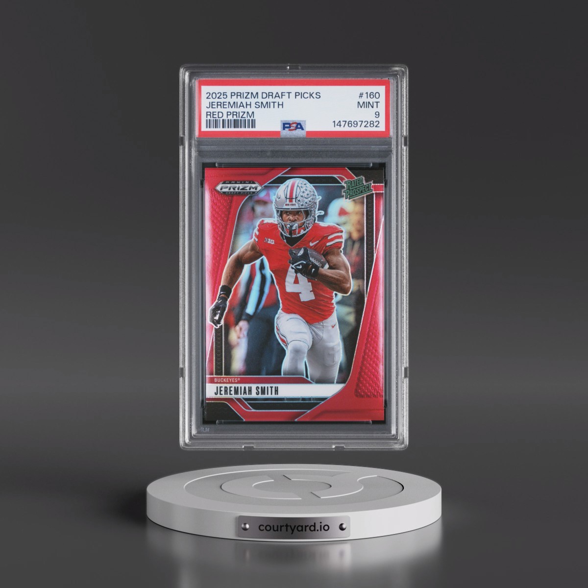 2025 Panini Prizm Draft Picks Jeremiah Smith - Red Prizm #160 PSA 9