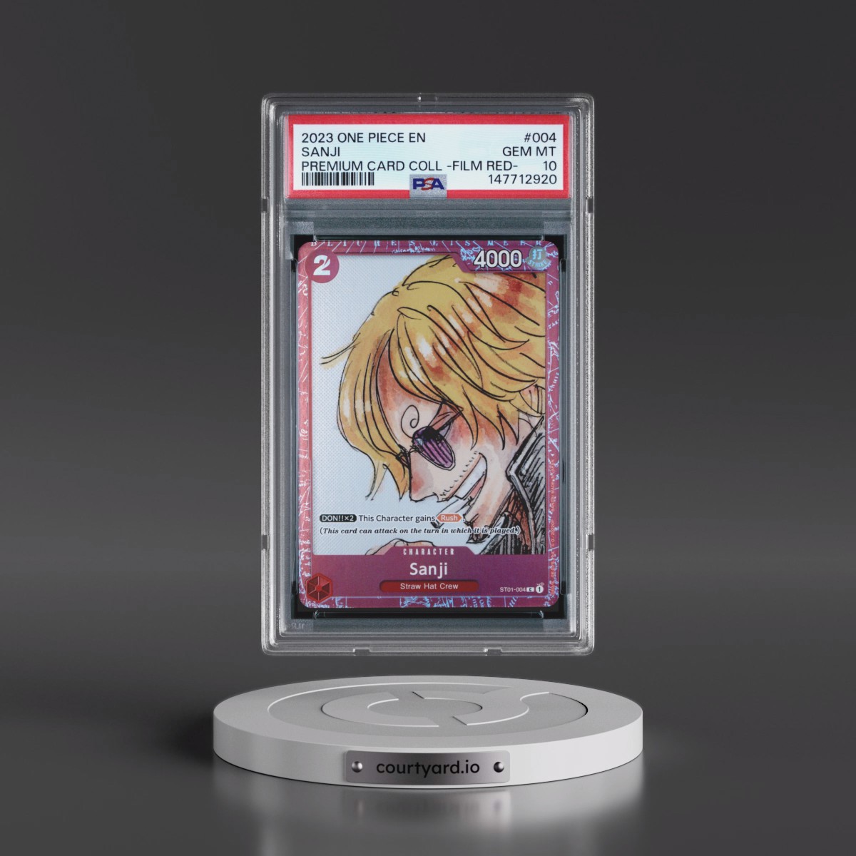 2023 One Piece Premium Card Collection -One Piece Film Red #004 Sanji (PSA 10 GEM MINT)