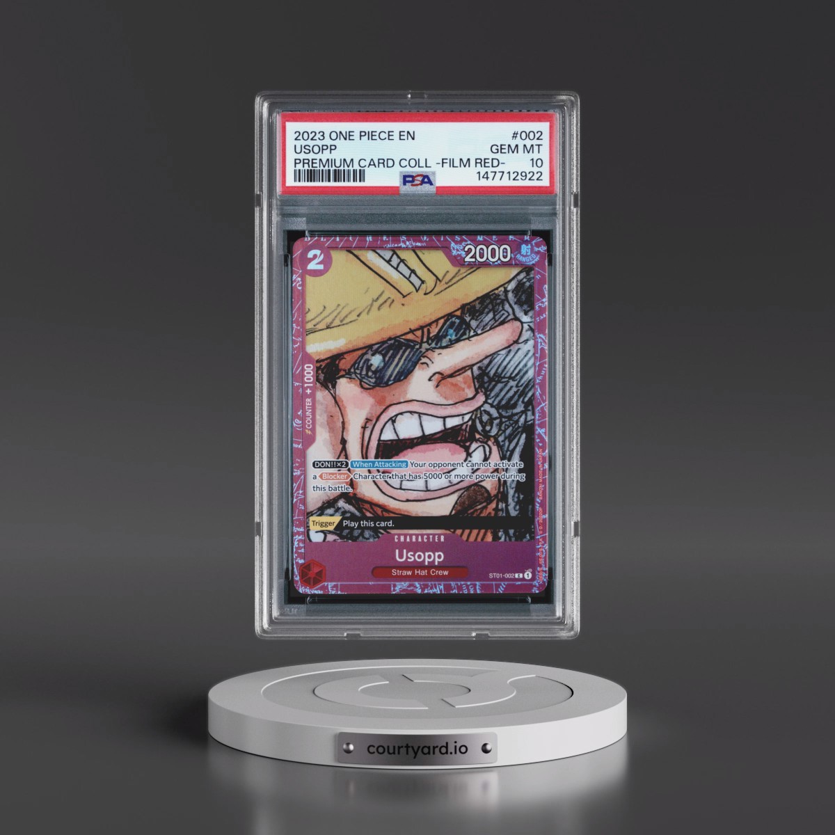 2023 One Piece Premium Card Collection -One Piece Film Red #002 Usopp (PSA 10 GEM MINT)