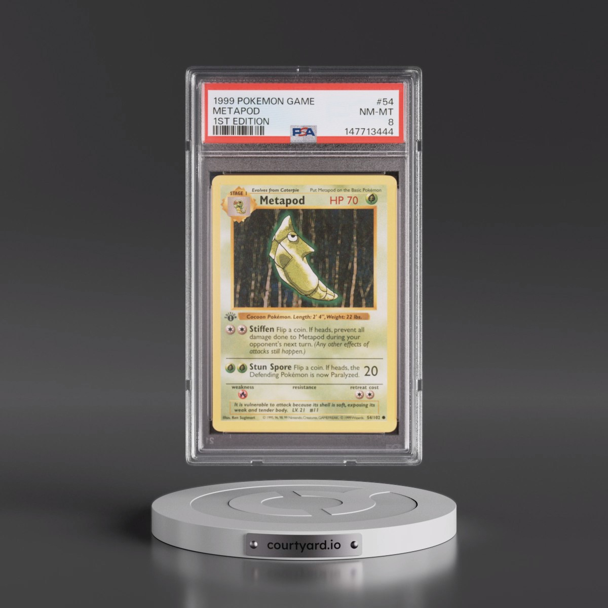 1999 Pokémon Game #54 Metapod - 1st Edition (PSA 8 NM-MT)