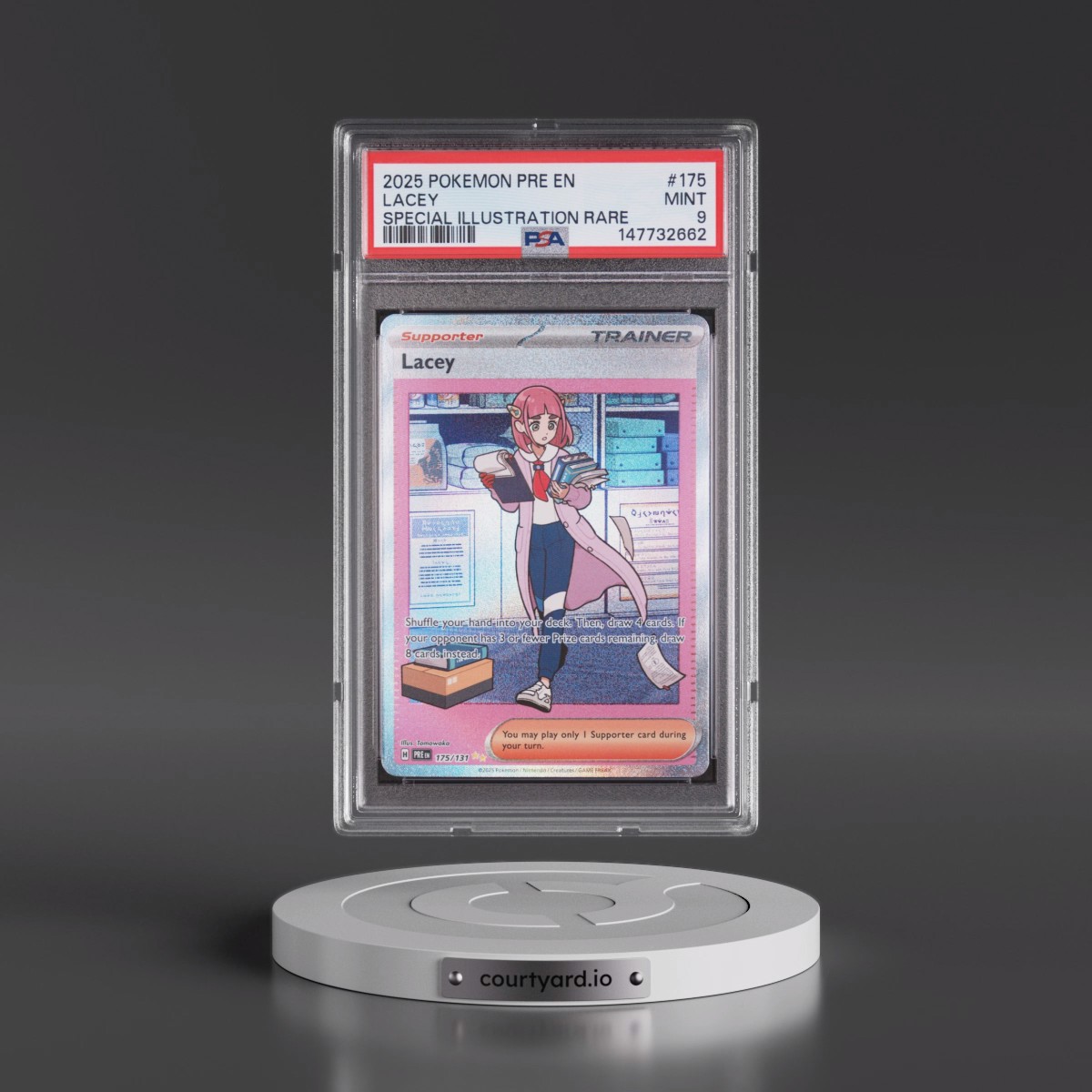 2025 Pokémon Pre EN-Prismatic Evolutions #175 Lacey - Special Illustration Rare (PSA 9 MINT)