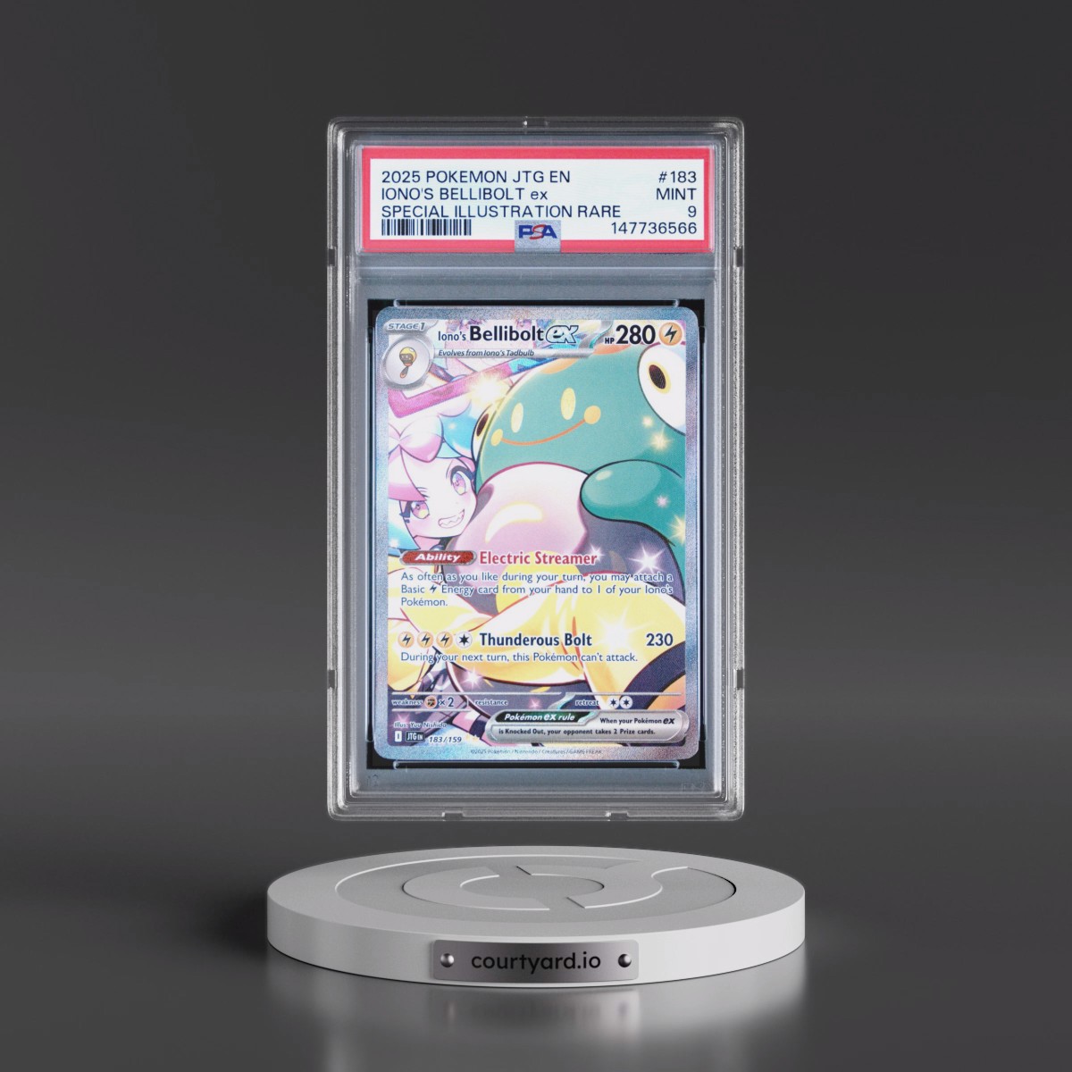 2025 Pokémon Jtg EN-Journey Together #183 Iono's Bellibolt EX - Holo Special Illustration Rare (PSA 9 MINT)