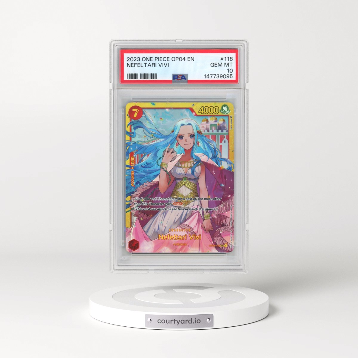 2023 One Piece OP04-Kingdoms of Intrigue #118 Nefeltari Vivi (PSA 10 GEM MINT)