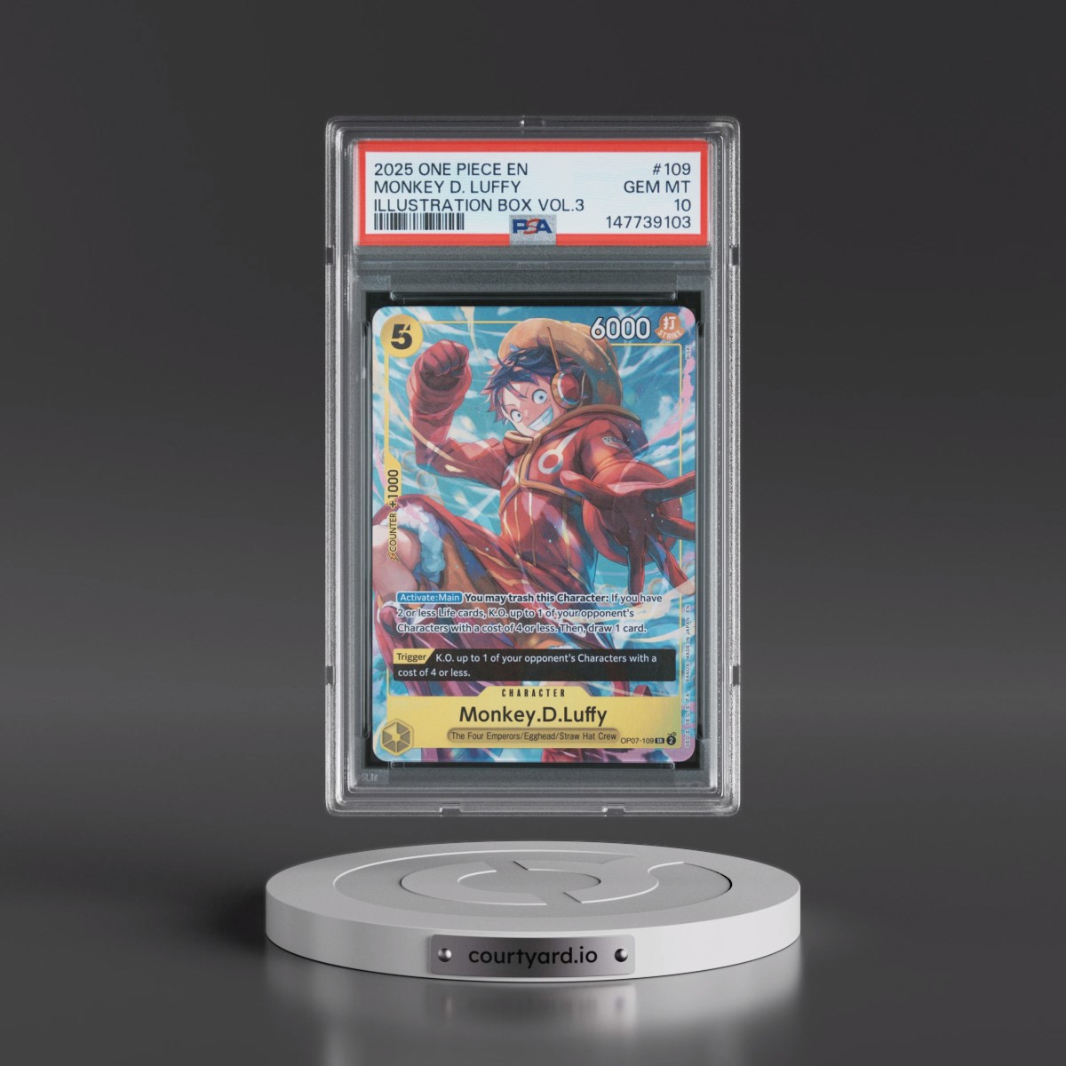 2025 One Piece Promos #109 Monkey D. Luffy - Illustration Box Vol.3 (PSA 10 GEM MINT)