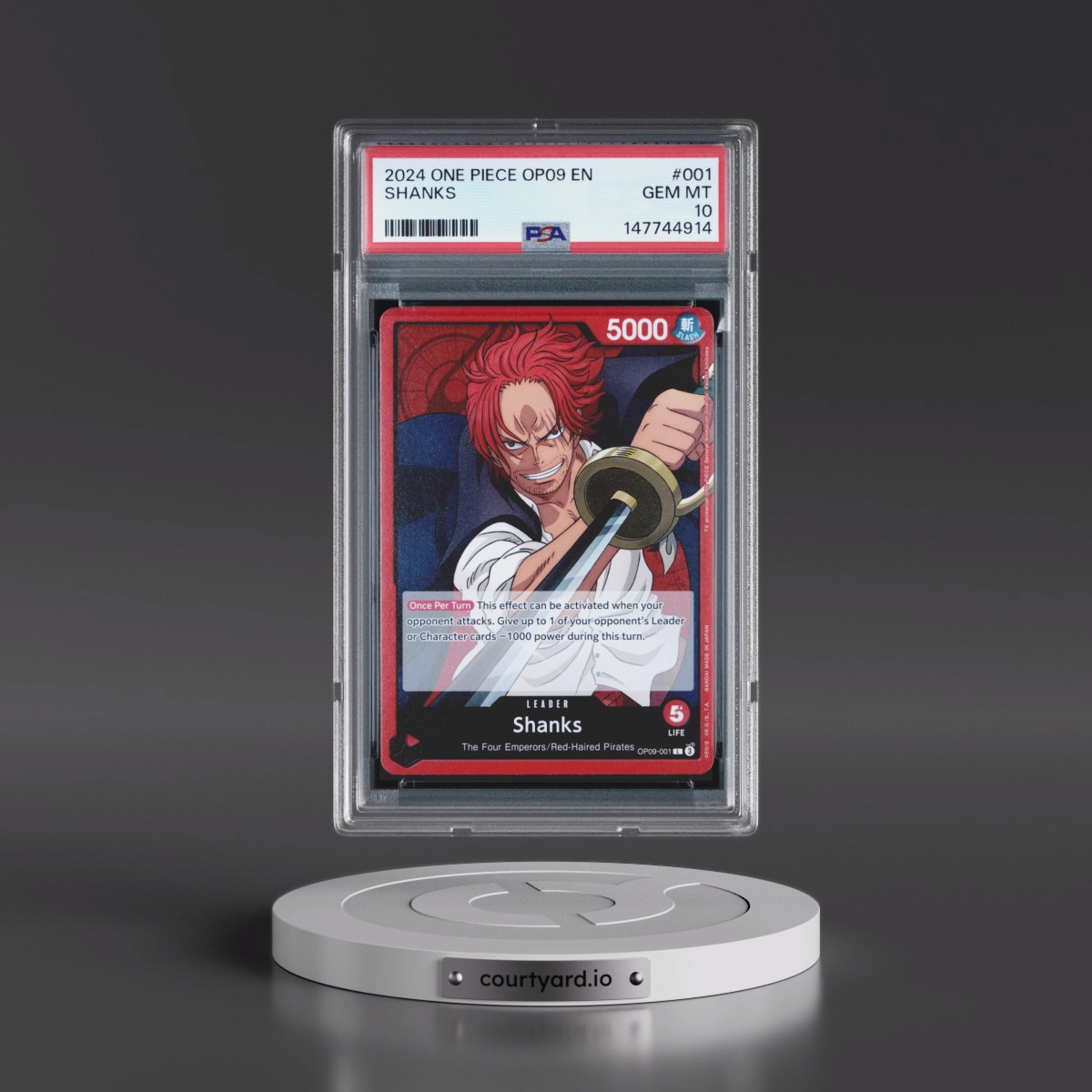 2024 One Piece OP09-Emperors in the New World #001 Shanks (PSA 10 GEM MINT)