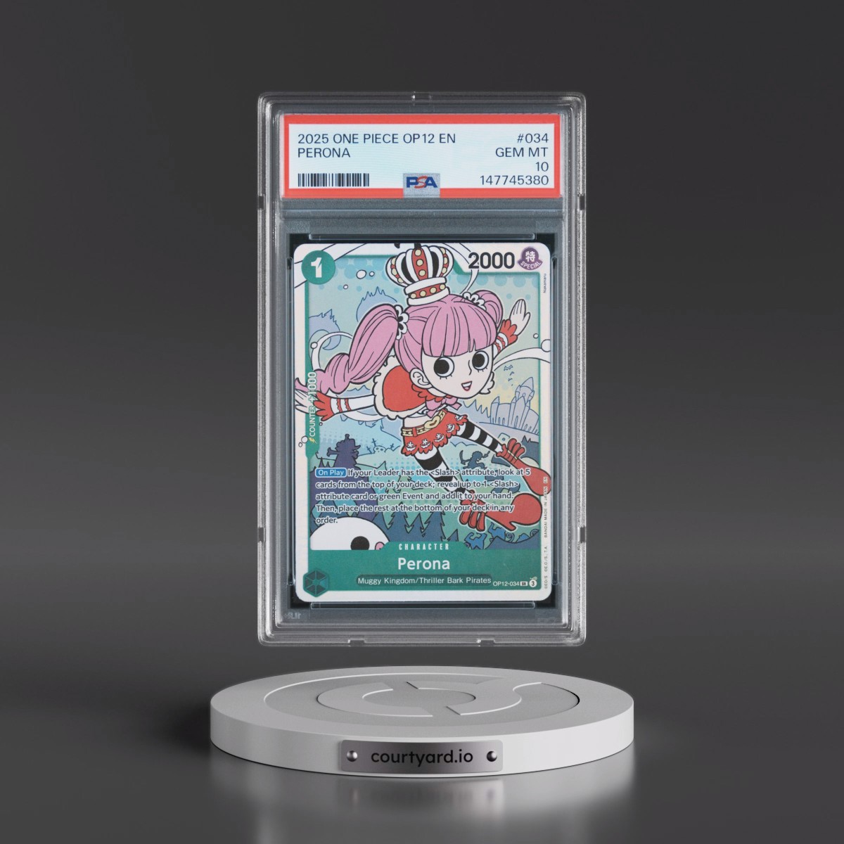 2025 One Piece OP12-Legacy of the Master #034 Perona (PSA 10 GEM MINT)