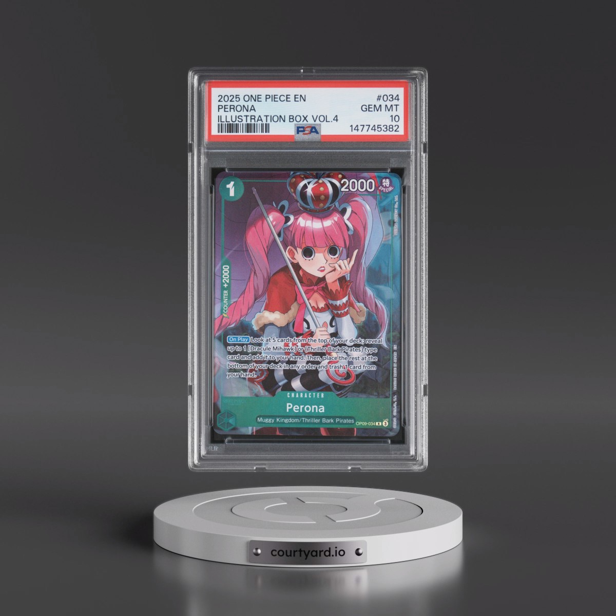 2025 One Piece Promos #034 Perona - Illustration Box Vol.4 (PSA 10 GEM MINT)