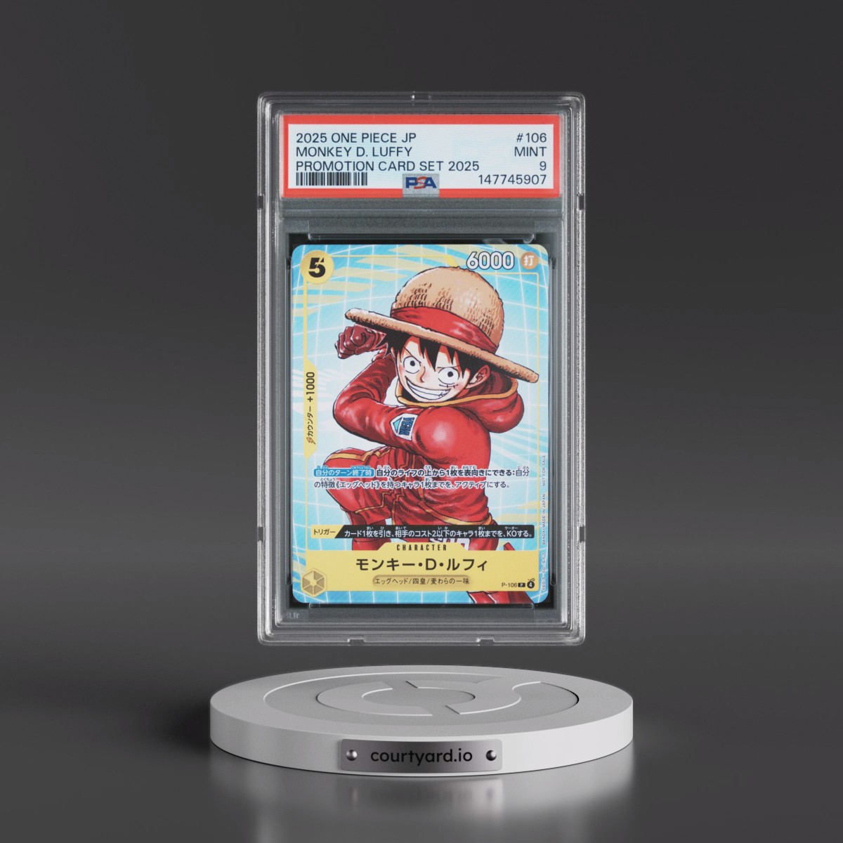 2025 One Piece Japanese Promotion Card Set 2025 #106 Monkey D. Luffy (PSA 9 MINT)