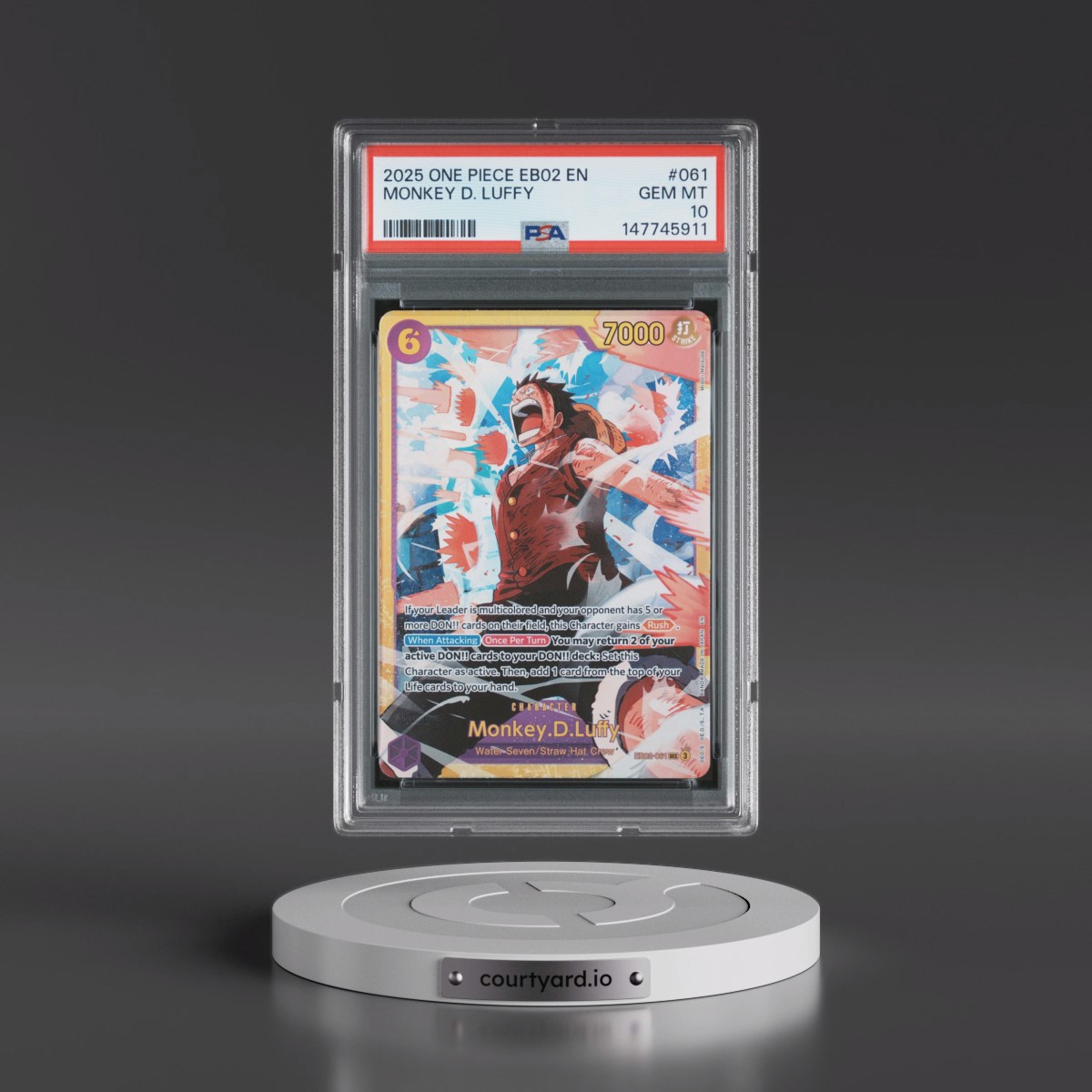 2025 One Piece EB02-Extra Booster -Anime 25th Collection #061 Monkey D. Luffy (PSA 10 GEM MINT)