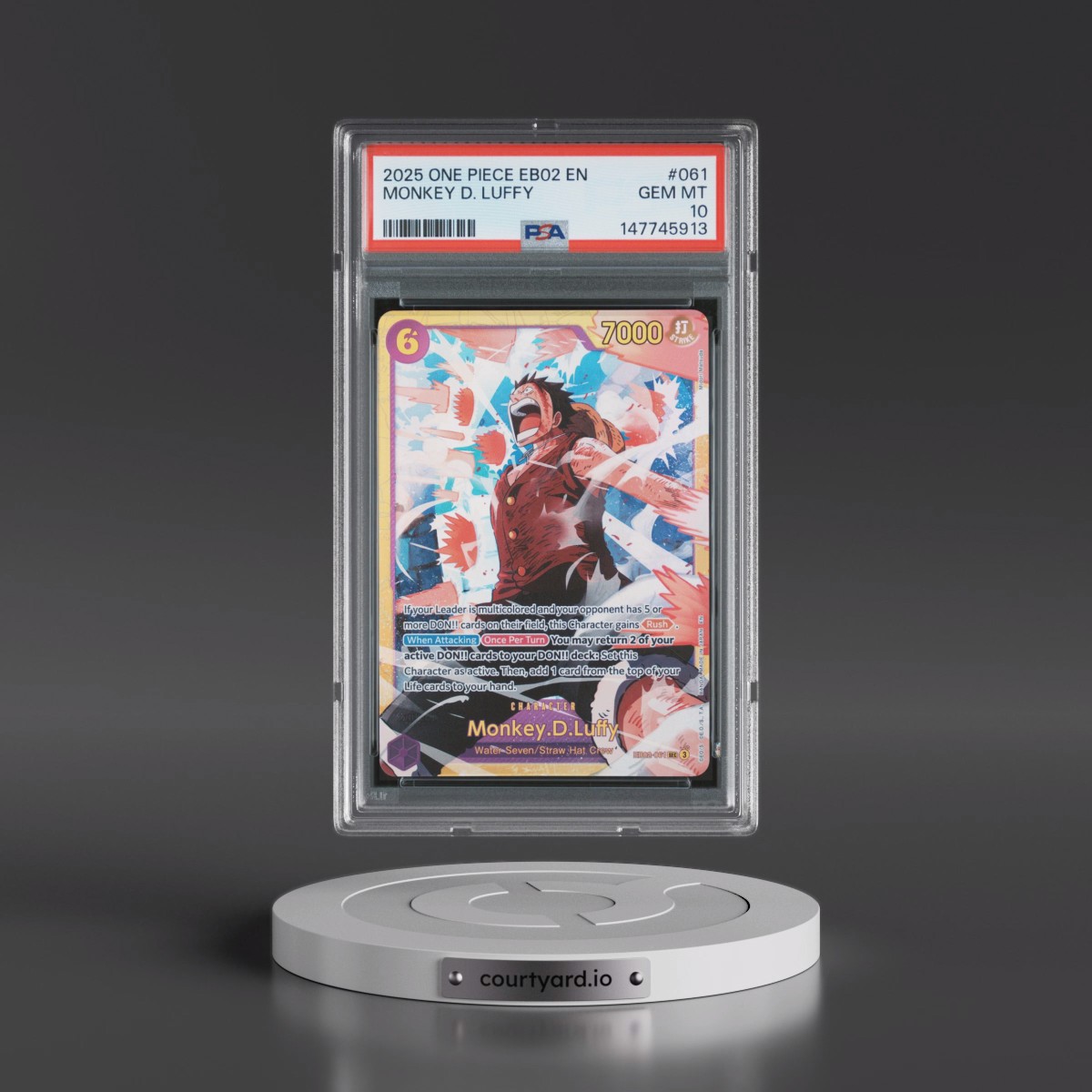 2025 One Piece EB02-Extra Booster -Anime 25th Collection #061 Monkey D. Luffy (PSA 10 GEM MINT)