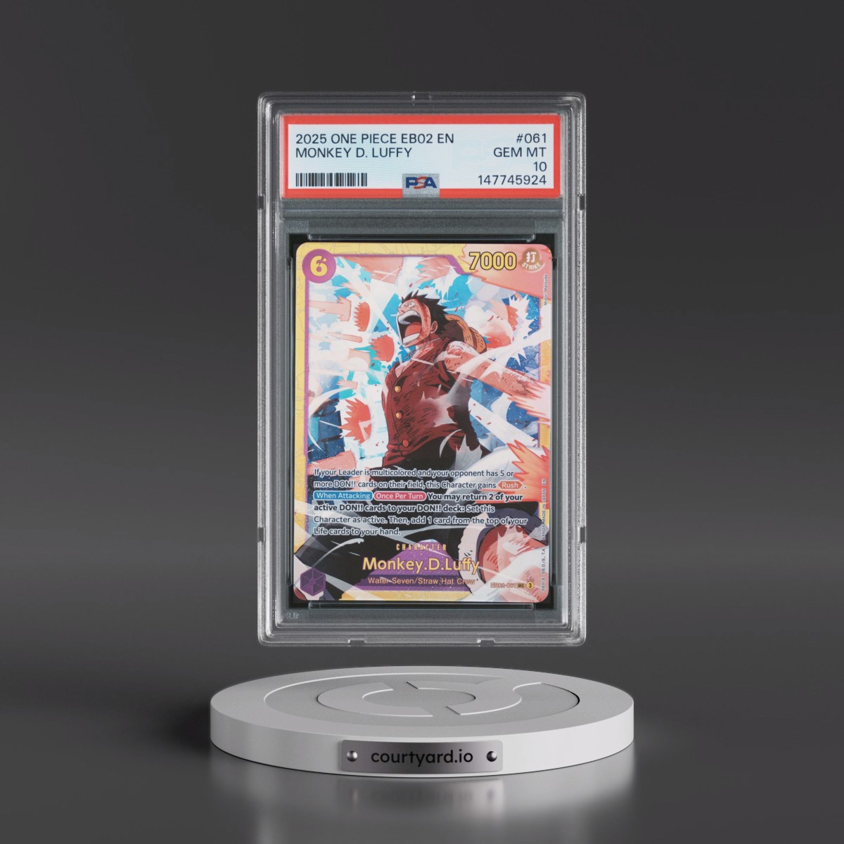 2025 One Piece EB02-Extra Booster -Anime 25th Collection #061 Monkey D. Luffy (PSA 10 GEM MINT)