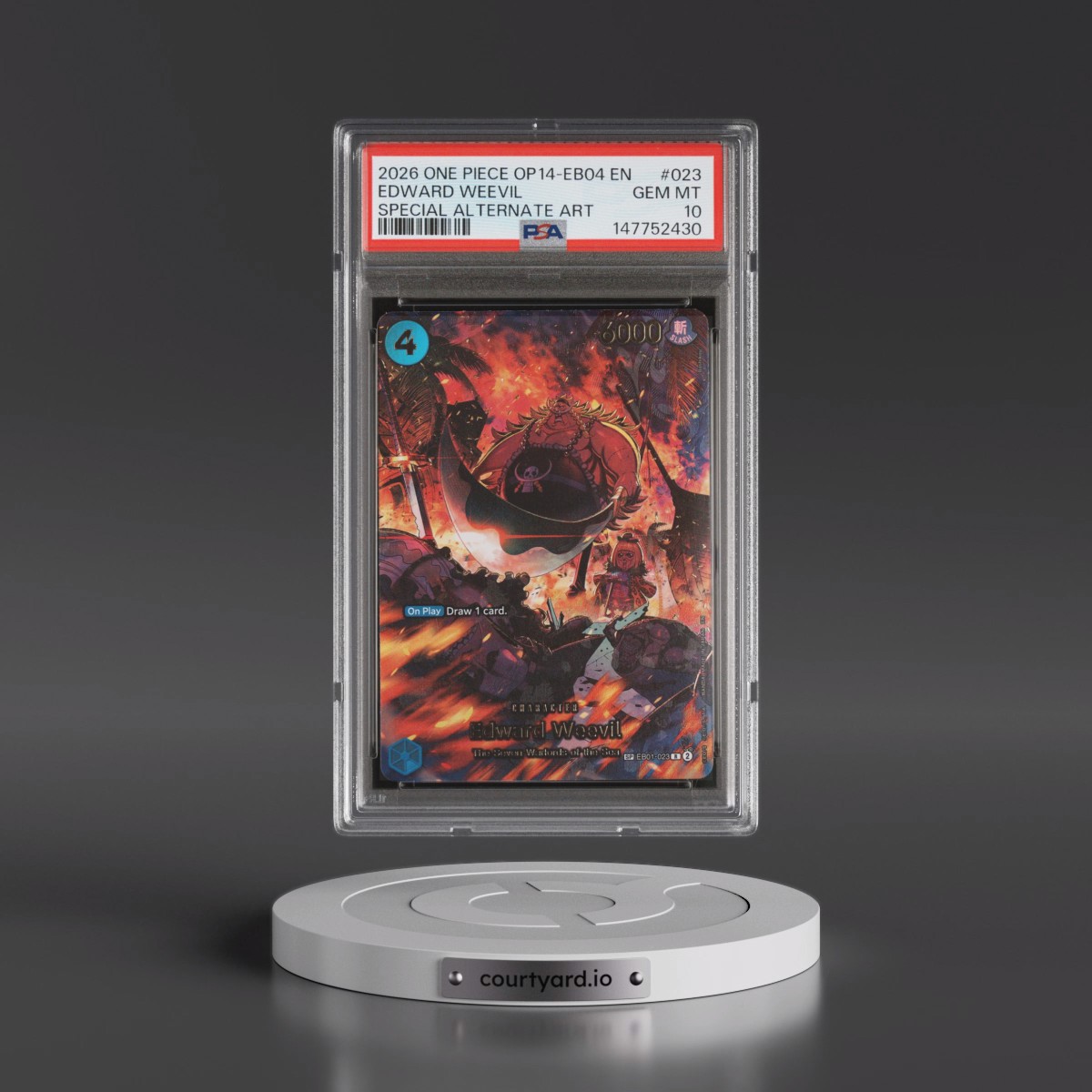 2026 One Piece OP14-EB04-the Azure Sea's Seven #023 Edward Weevil - Special Alternate Art (PSA 10 GEM MINT)