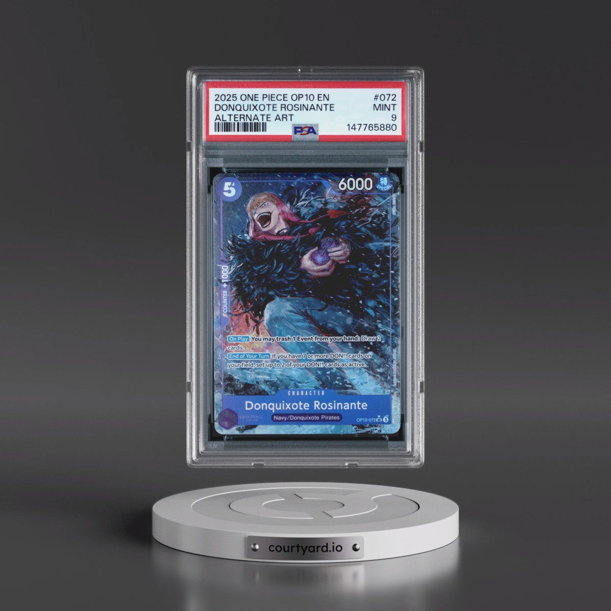 2025 One Piece OP10-Royal Blood #072 Donquixote Rosinante - Alternate Art (PSA 9 MINT)