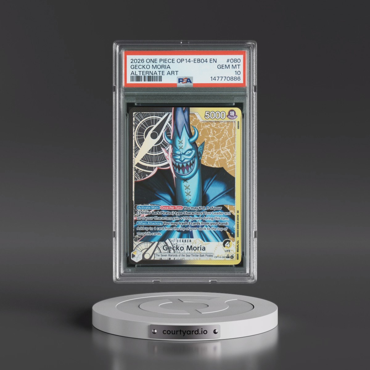 2026 One Piece OP14-EB04-the Azure Sea's Seven #080 Gecko Moria - Alternate Art (PSA 10 GEM MINT)