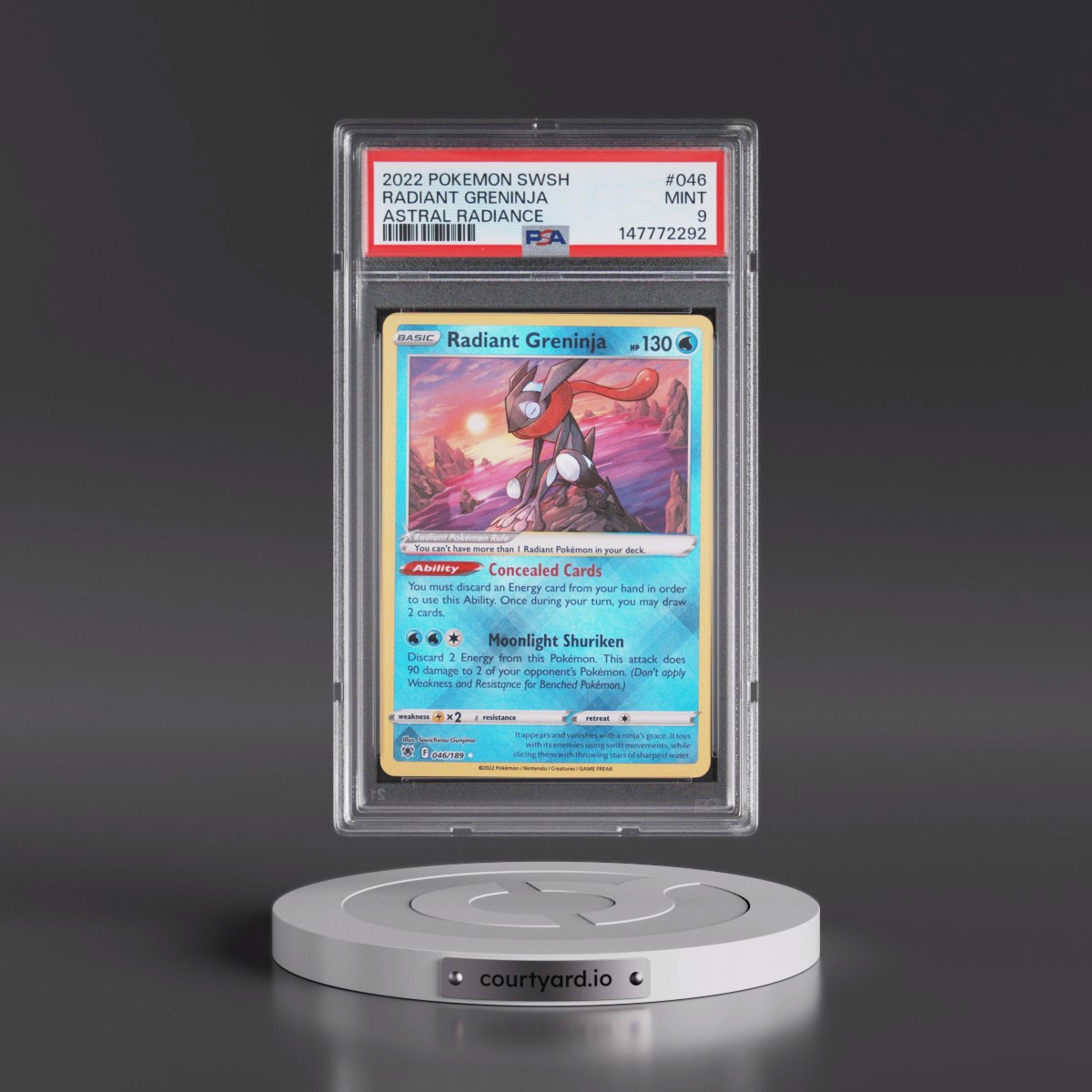 2022 Pokémon Sword & Shield Astral Radiance #046 Radiant Greninja - Holo (PSA 9 MINT)