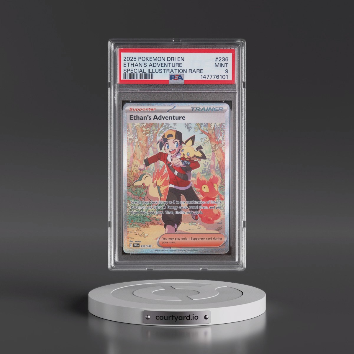 2025 Pokémon Dri EN-Destined Rivals #236 Ethan's Adventure - Special Illustration Rare (PSA 9 MINT)