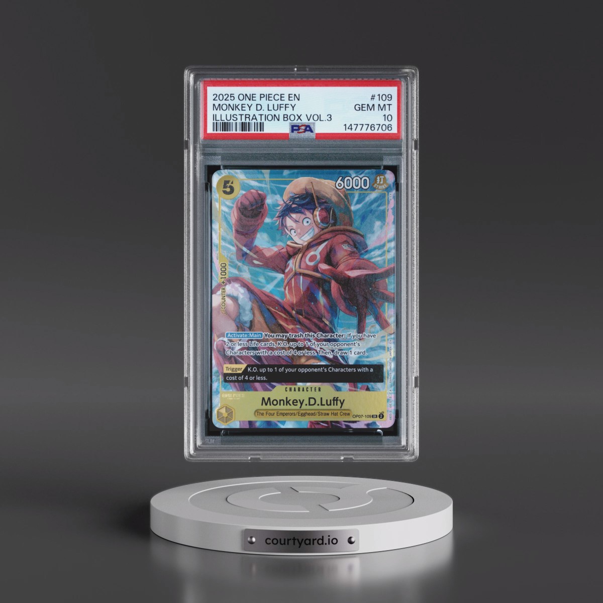 2025 One Piece Promos #109 Monkey D. Luffy - Illustration Box Vol.3 (PSA 10 GEM MINT)