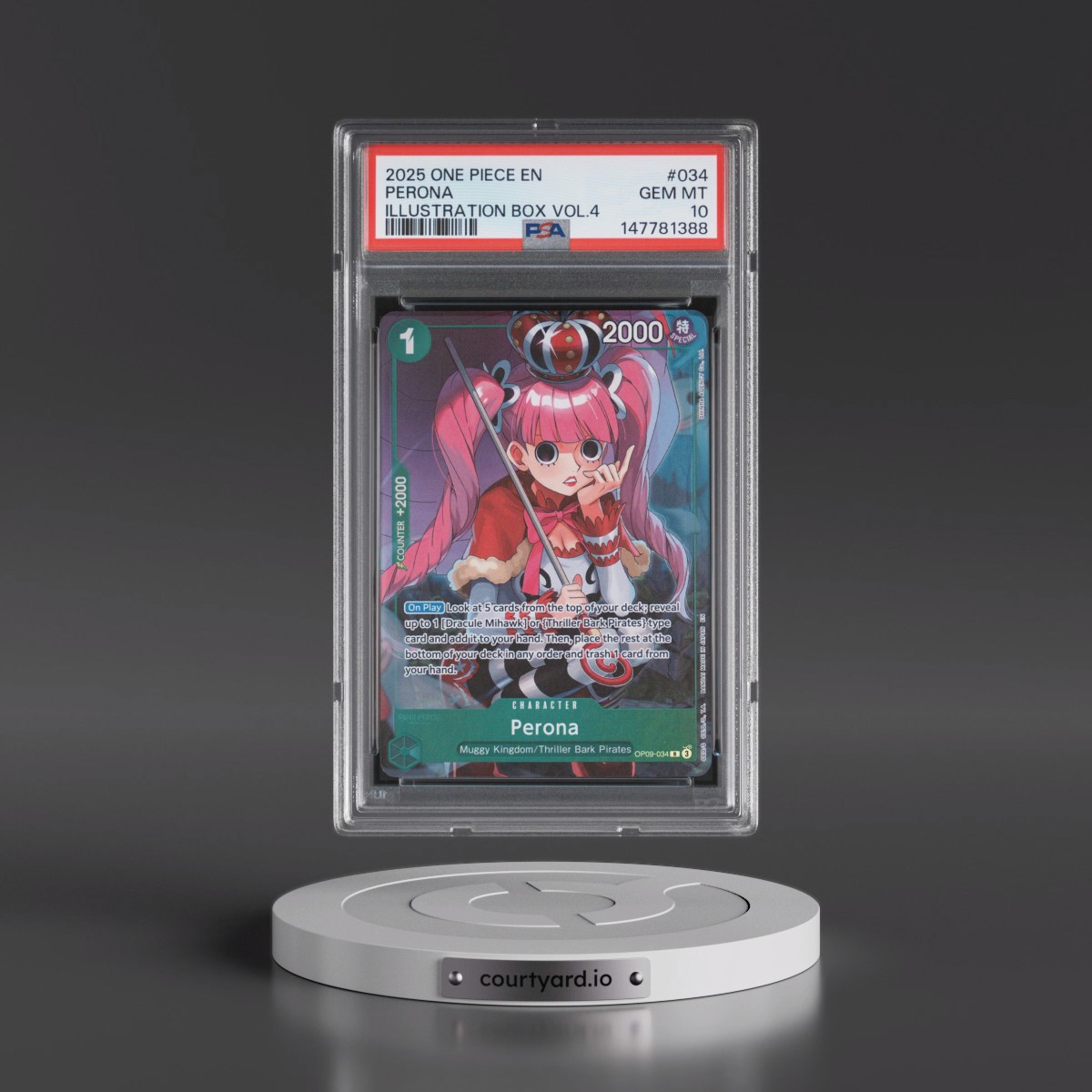 2025 One Piece Promos #034 Perona - Illustration Box Vol.4 (PSA 10 GEM MINT)