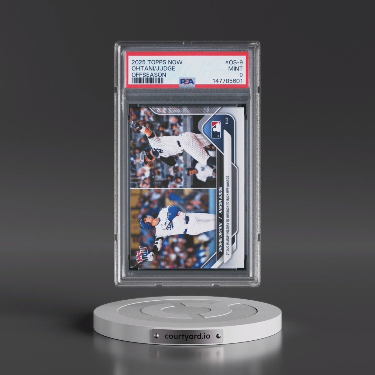 2025 Topps Now Offseason #OS-9 Aaron Judge/Shohei Ohtani (PSA 9 MINT)