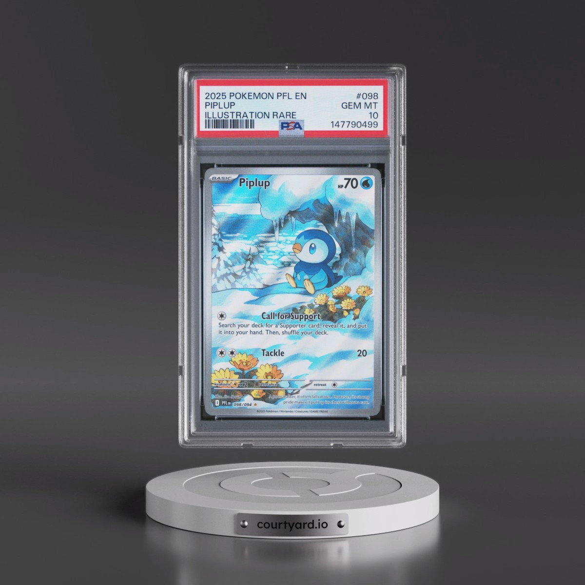 2025 Pokémon Pfl EN-Phantasmal Flames #098 Piplup - Illustration Rare (PSA 10 GEM MINT)