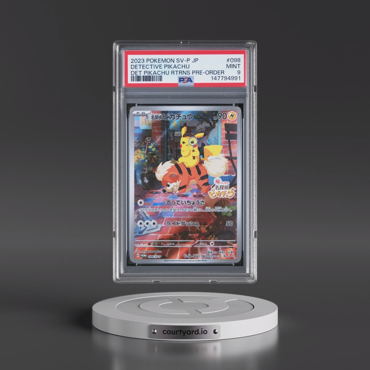 2023 Pokémon SV-P Promo Detective Pikachu - Detective Pikachu Returns Pre-Order #098 PSA 9