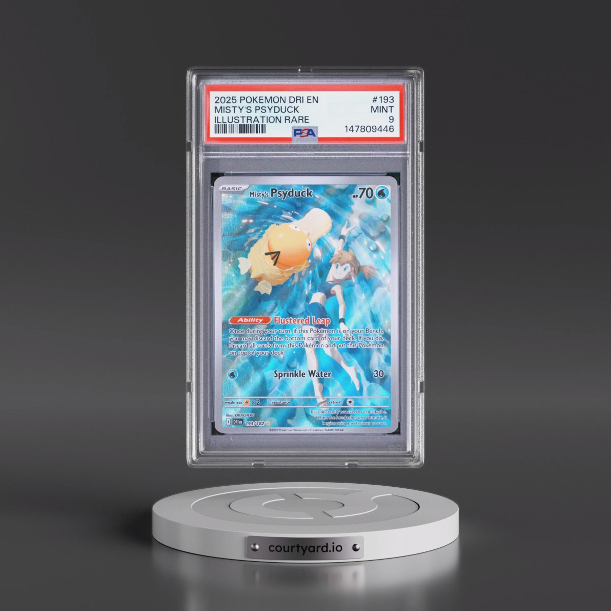 2025 Pokémon Dri EN-Destined Rivals #193 Misty's Psyduck - Illustration Rare (PSA 9 MINT)