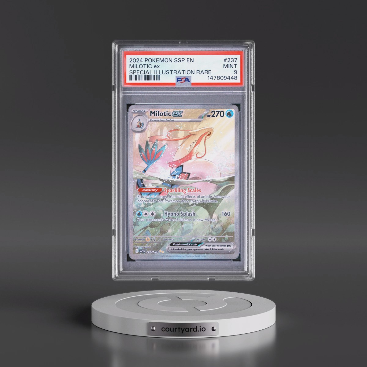 2024 Pokémon Ssp EN-Surging Sparks #237 Milotic EX - Holo Special Illustration Rare (PSA 9 MINT)