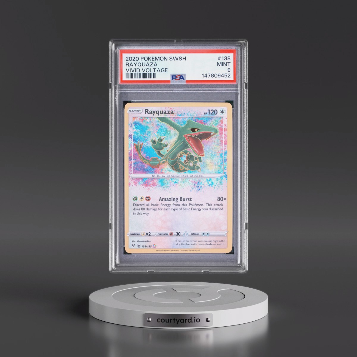 2020 Pokémon Sword & Shield Vivid Voltage #138 Rayquaza (PSA 9 MINT)