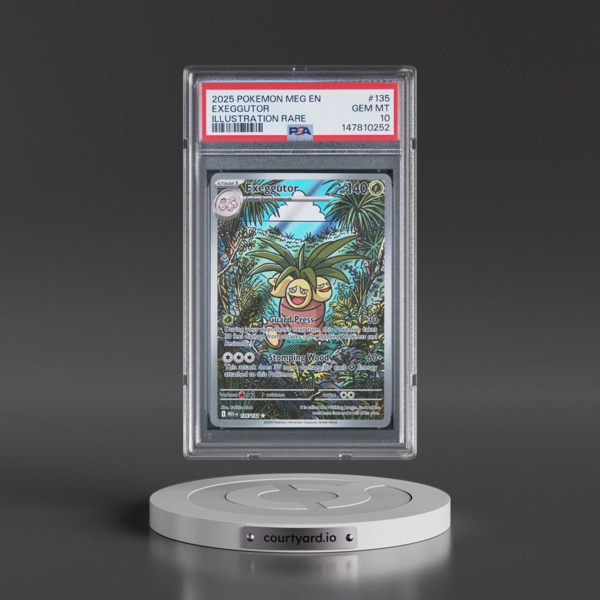 2025 Pokémon Meg EN-Mega Evolution #135 Exeggutor - Illustration Rare (PSA 10 GEM MINT)