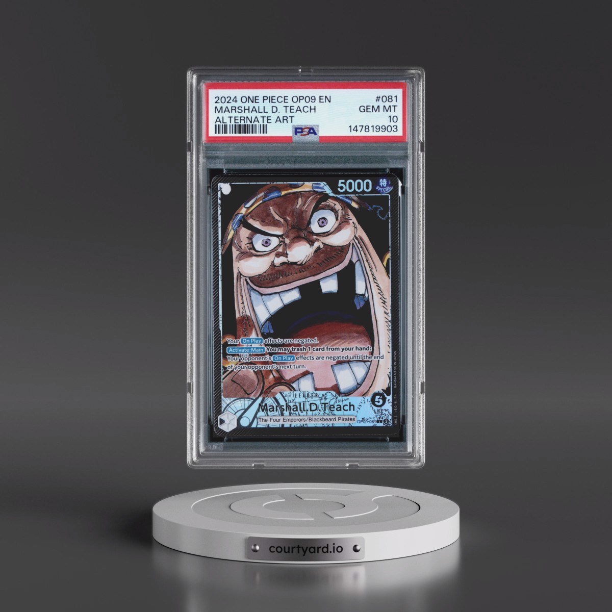2024 One Piece OP09-Emperors in the New World #081 Marshall D. Teach - Alternate Art (PSA 10 GEM MINT)