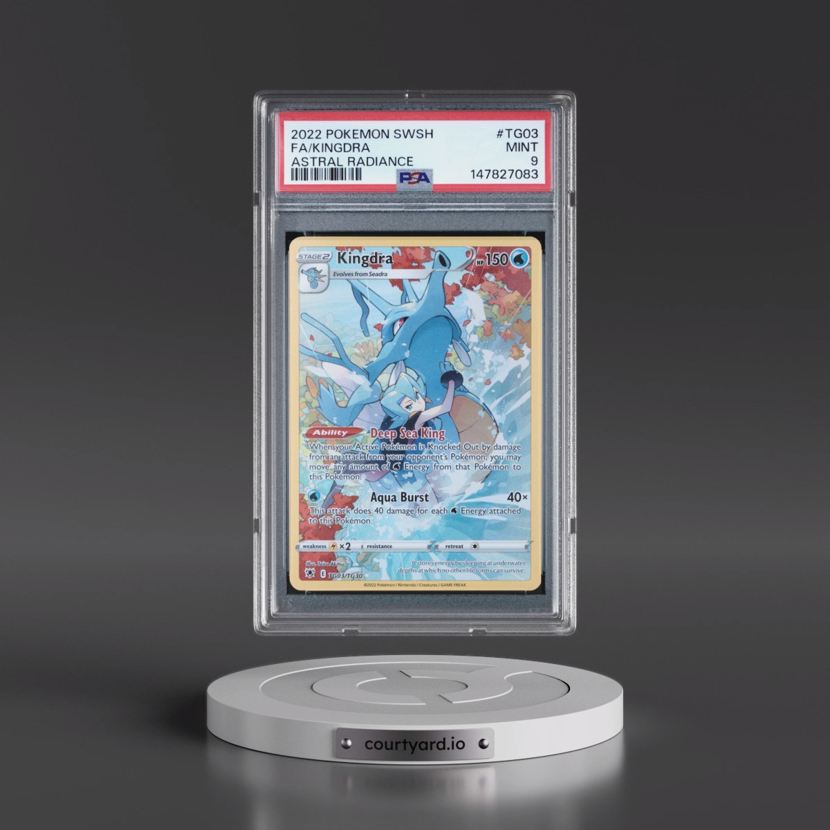 2022 Pokémon Sword & Shield Astral Radiance #TG03 Kingdra - Full Art (PSA 9 MINT)