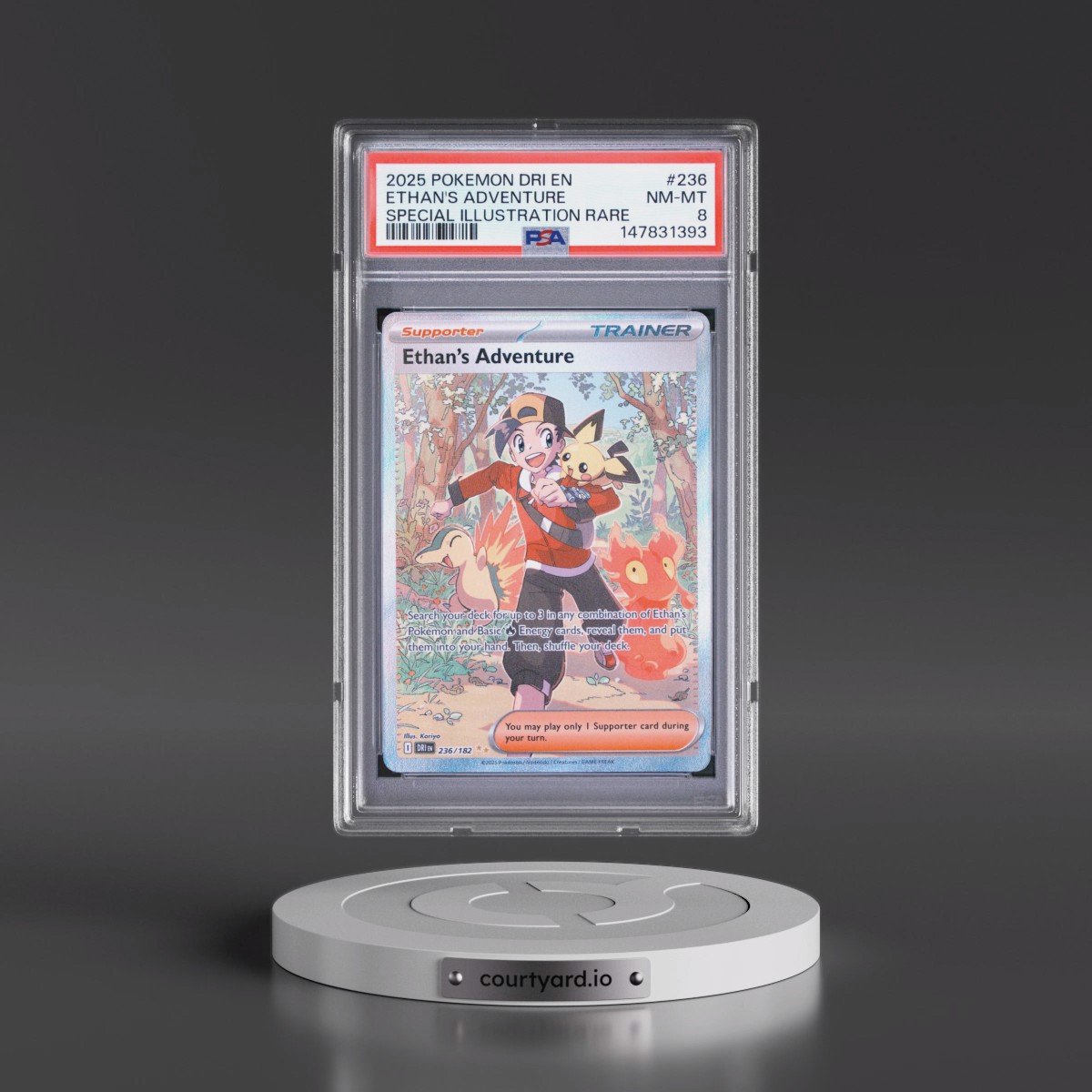 2025 Pokémon Dri EN-Destined Rivals #236 Ethan's Adventure - Special Illustration Rare (PSA 8 NM-MT)