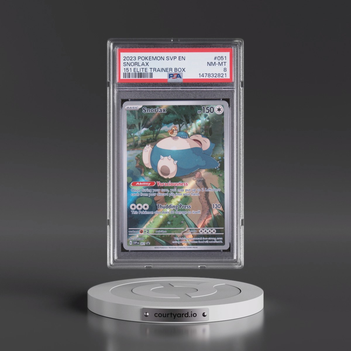 2023 Pokémon Svp EN-SV Black Star Promo #051 Snorlax - 151 Elite Trainer Box (PSA 8 NM-MT)