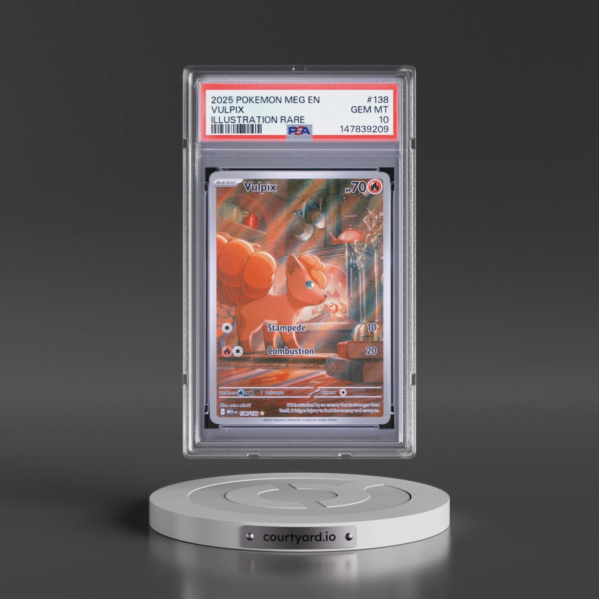 2025 Pokémon Meg EN-Mega Evolution #138 Vulpix - Illustration Rare (PSA 10 GEM MINT)