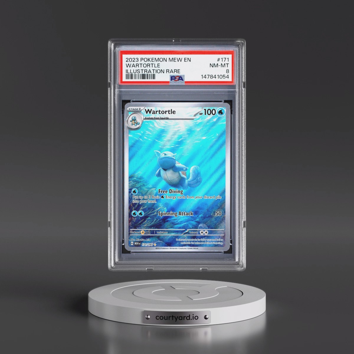 2023 Pokémon Mew EN-151 #171 Wartortle - Illustration Rare (PSA 8 NM-MT)