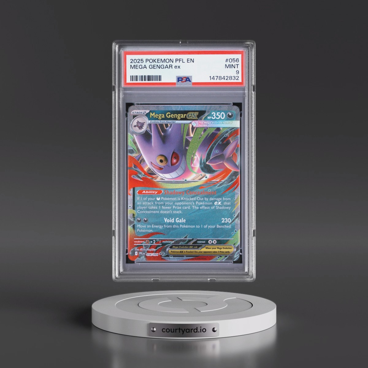 2025 Pokémon Pfl EN-Phantasmal Flames #056 Mega Gengar EX - Holo (PSA 9 MINT)