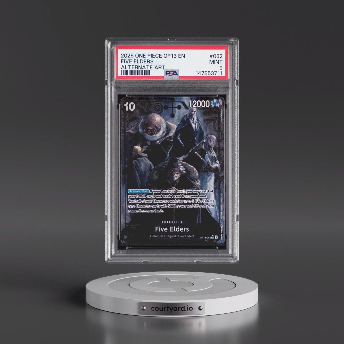 2025 One Piece OP13-Carrying on His Will #082 Five Elders - Alternate Art (PSA 9 MINT)