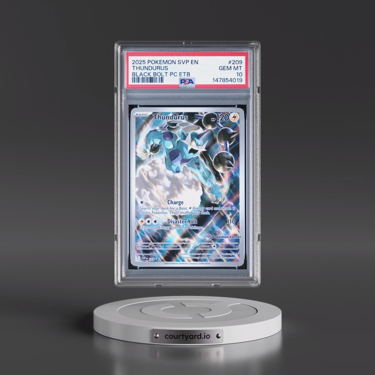 2025 Pokémon Svp EN-SV Black Star Promo #209 Thundurus - Black Bolt Pokemon Center Elite Trainer Box (PSA 10 GEM MINT)