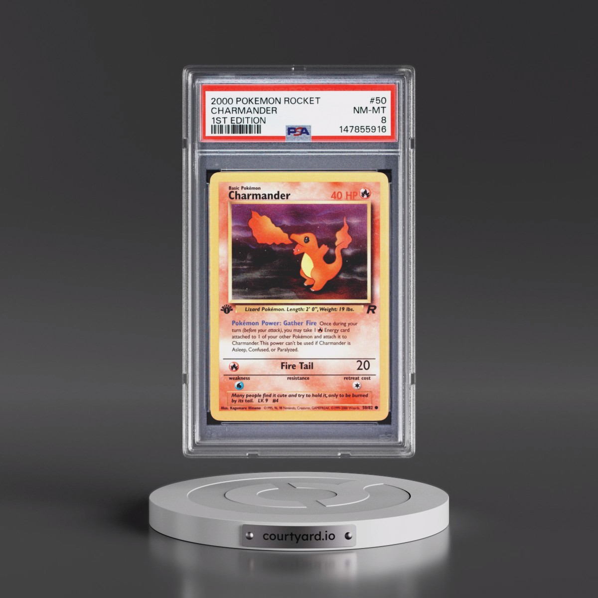2000 Pokémon Rocket Charmander - 1st Edition #50 PSA 8