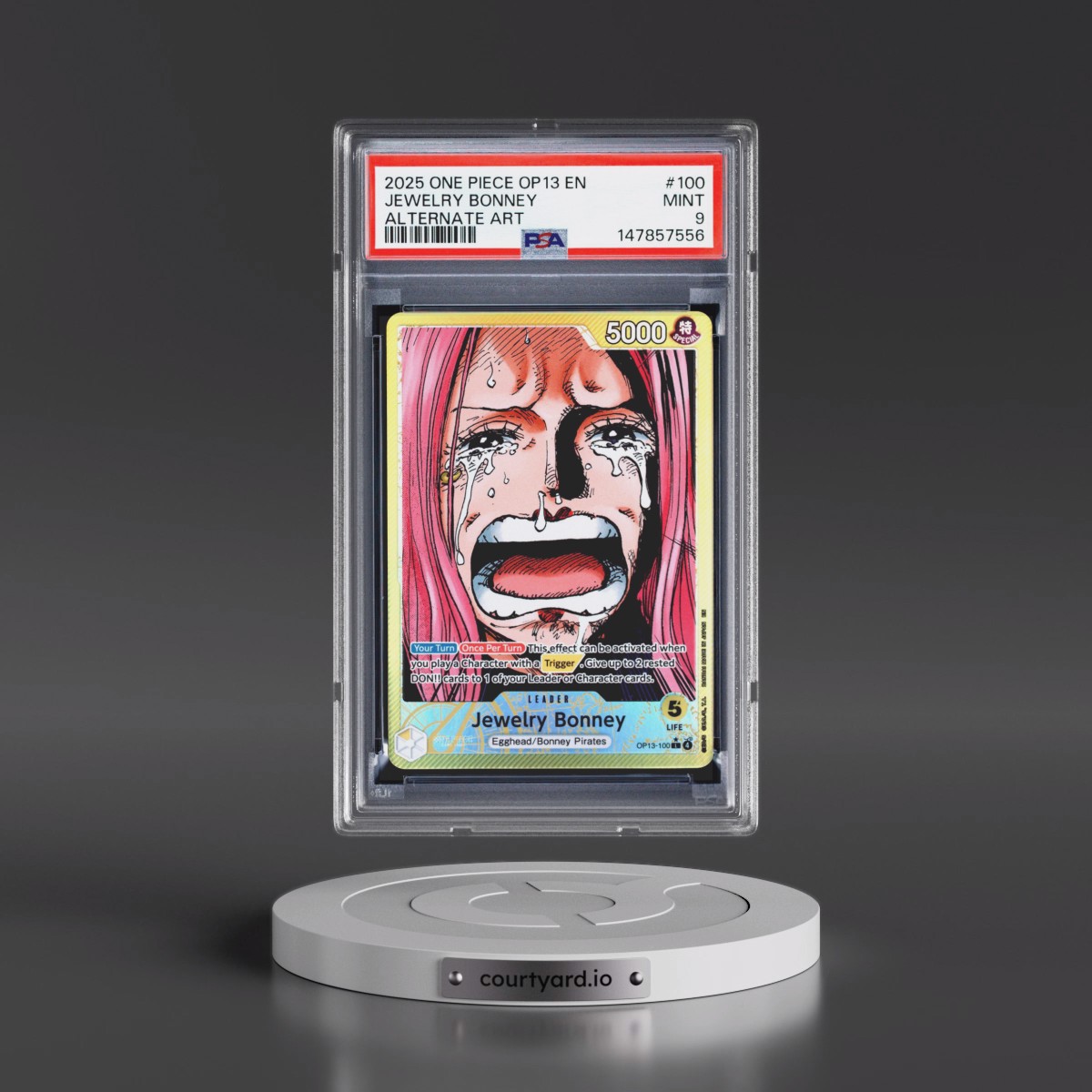 2025 One Piece OP13-Carrying on His Will #100 Jewelry Bonney - Alternate Art (PSA 9 MINT)